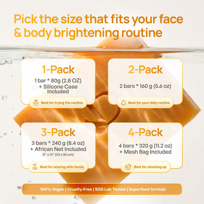 PLANTIFIQUE Kojic Acid & Turmeric Soap for Dark Spots, Lab Tested, 3 Pack