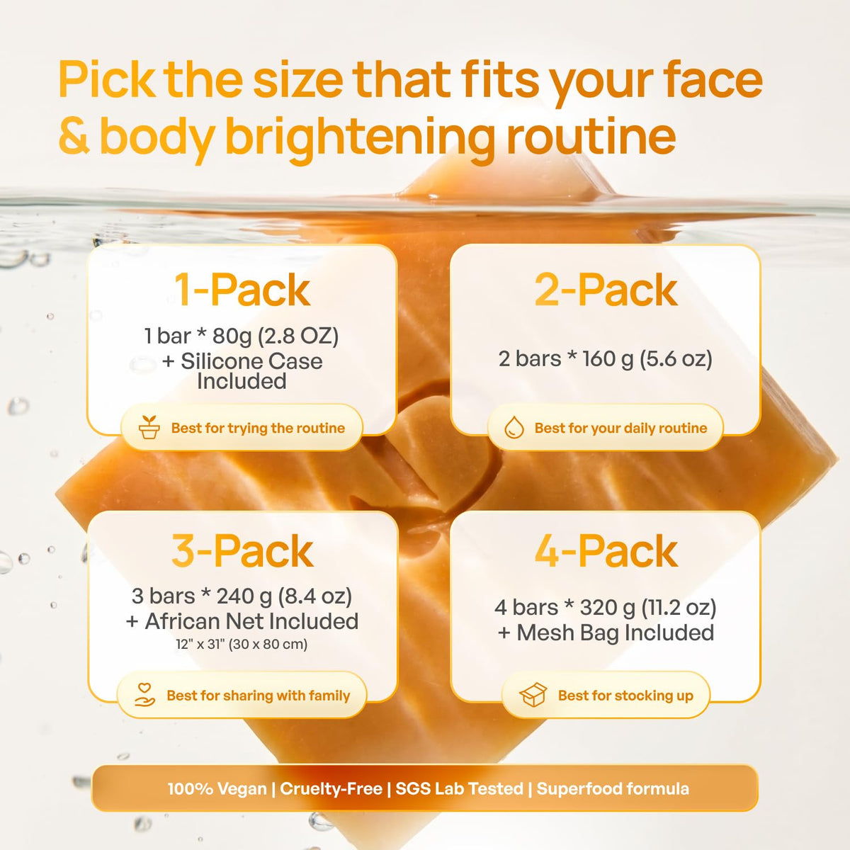 PLANTIFIQUE Kojic Acid & Turmeric Soap for Dark Spots, Lab Tested, 3 Pack