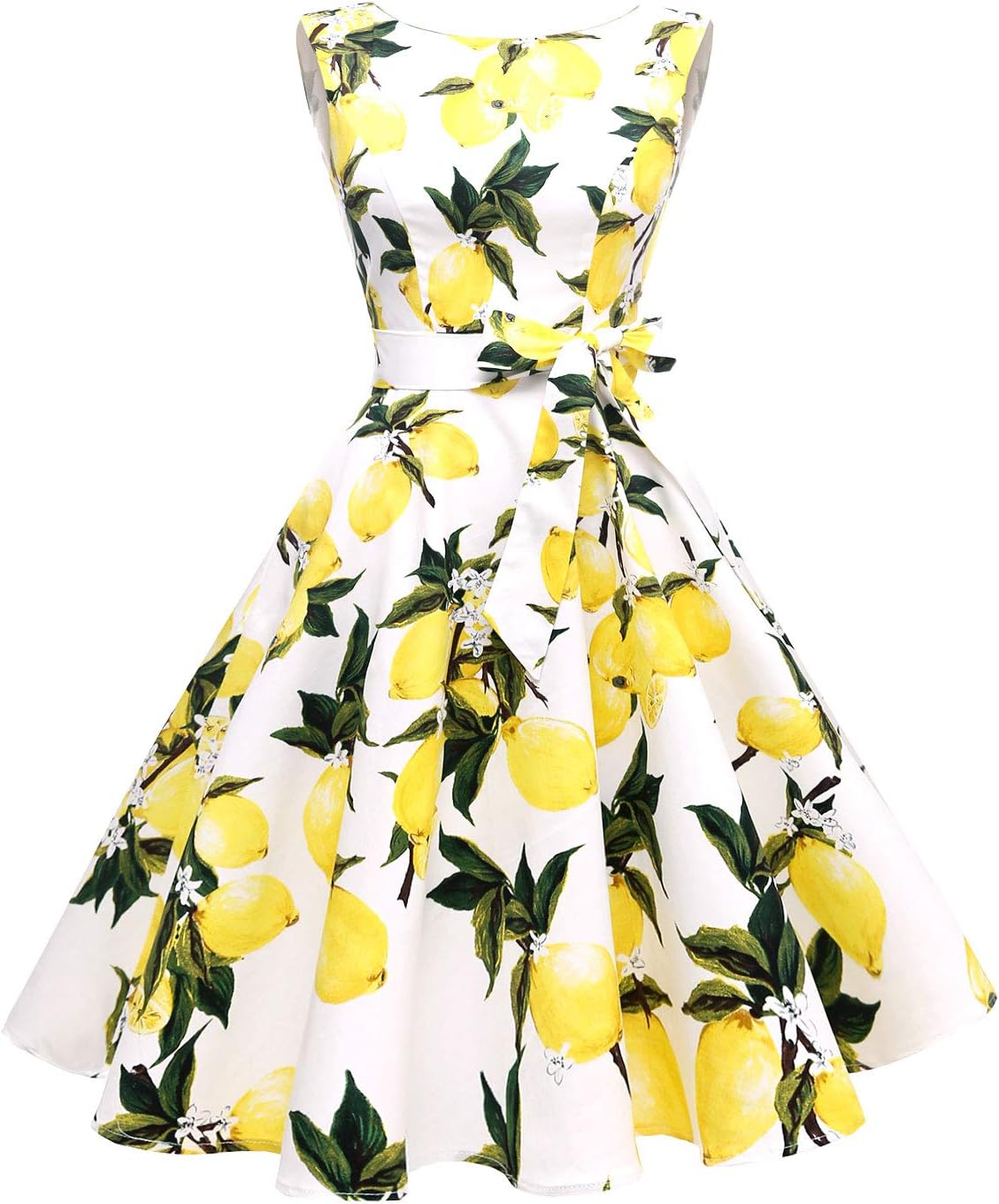 Hanpceirs Women's Boatneck Sleeveless Swing Vintage 1950s Cocktail Dress New