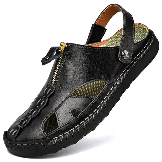 Shaire Men'S Sandals Outdoor Leather Closed Toe Beach Shoes