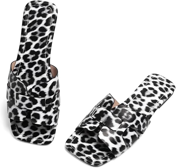 Women's Dressy Casual Flat Sandals, Elegant Comfortable Slip-On Slides with Textured Upper, Versatile Dressy Style for Everyday Wear