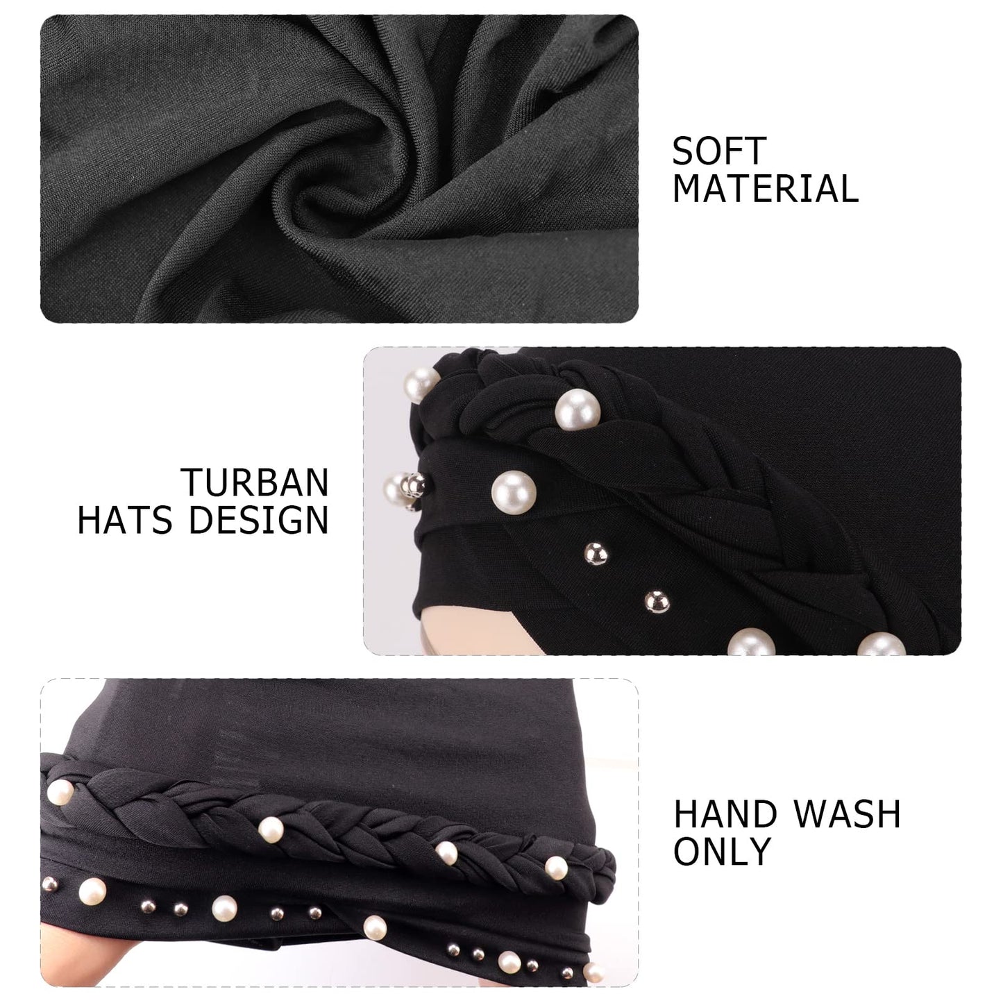 African Women Turban Caps Pre-Tied Twisted Turbans Head Scarf for Women Hair Wraps Cover Beanie Cancer Chemo Headwear