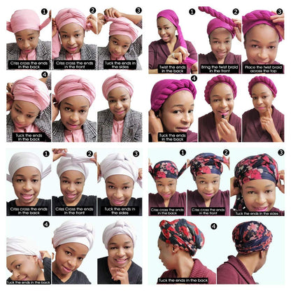 Ankara African Print Soft Headwraps Headband Long Hair Head Wrap Scarf Turban Tie Jersey Knit African head wraps