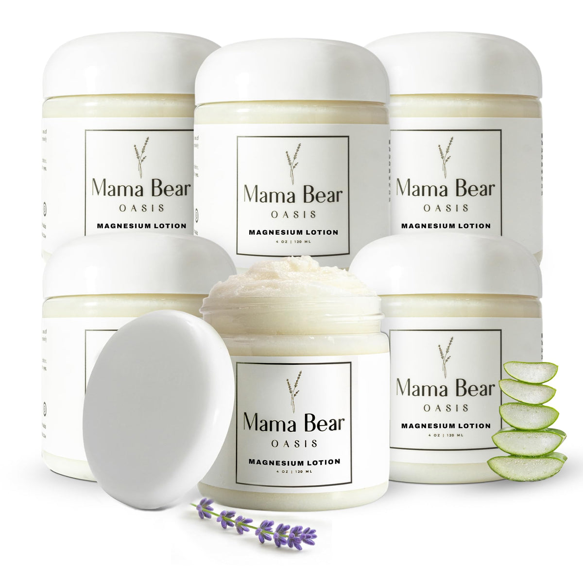 Mama Bear Oasis Magnesium Cream - Magnesium Lotion for Feet (Pack of 1)