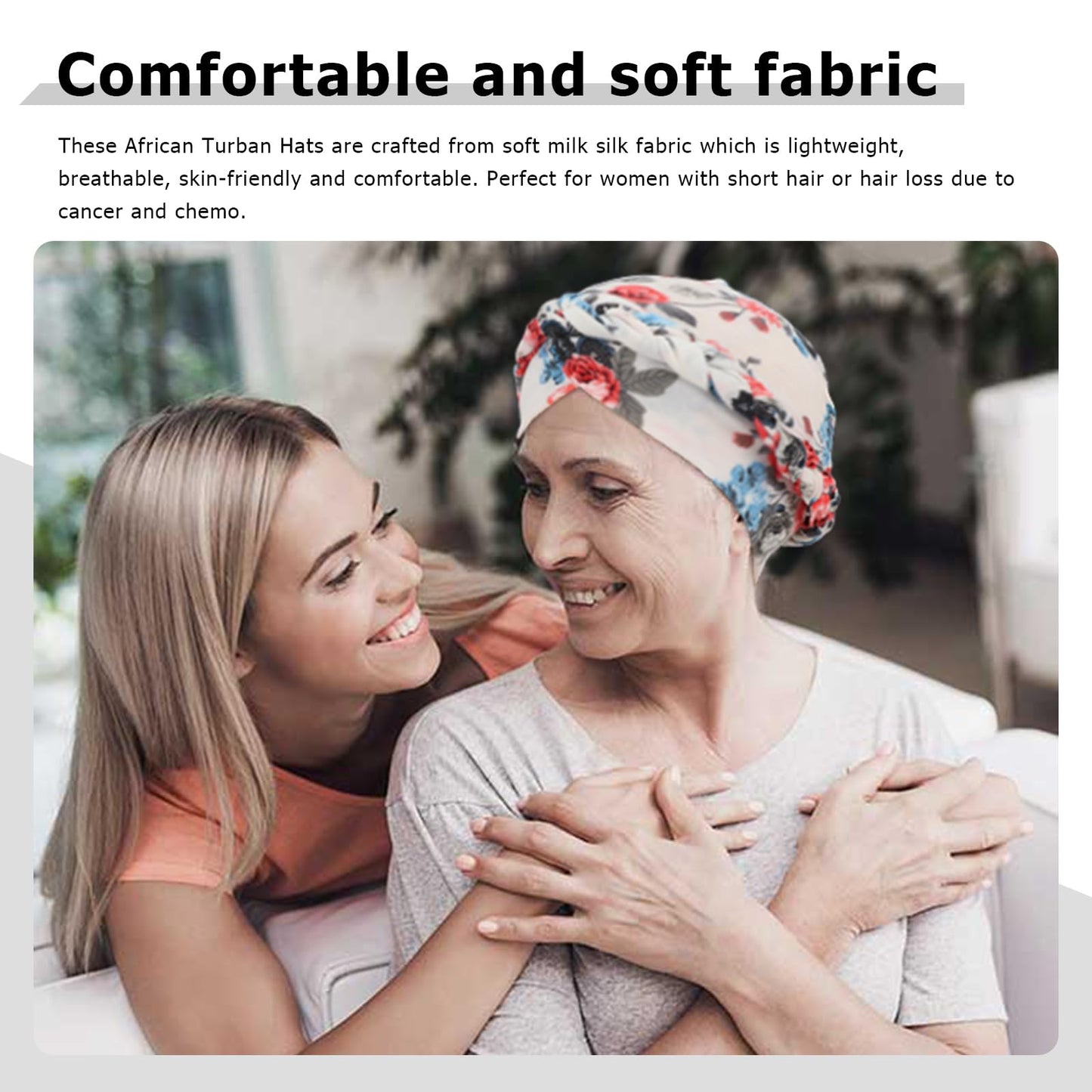 African Women Turban Caps Pre-Tied Twisted Turbans Head Scarf for Women Hair Wraps Cover Beanie Cancer Chemo Headwear