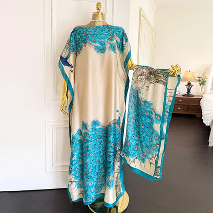 Moo Moos for Women Kaftan Dresses+Scarf for Women Plus Size Bathing Suit Cover up Caftan Maxi Beach Dresses