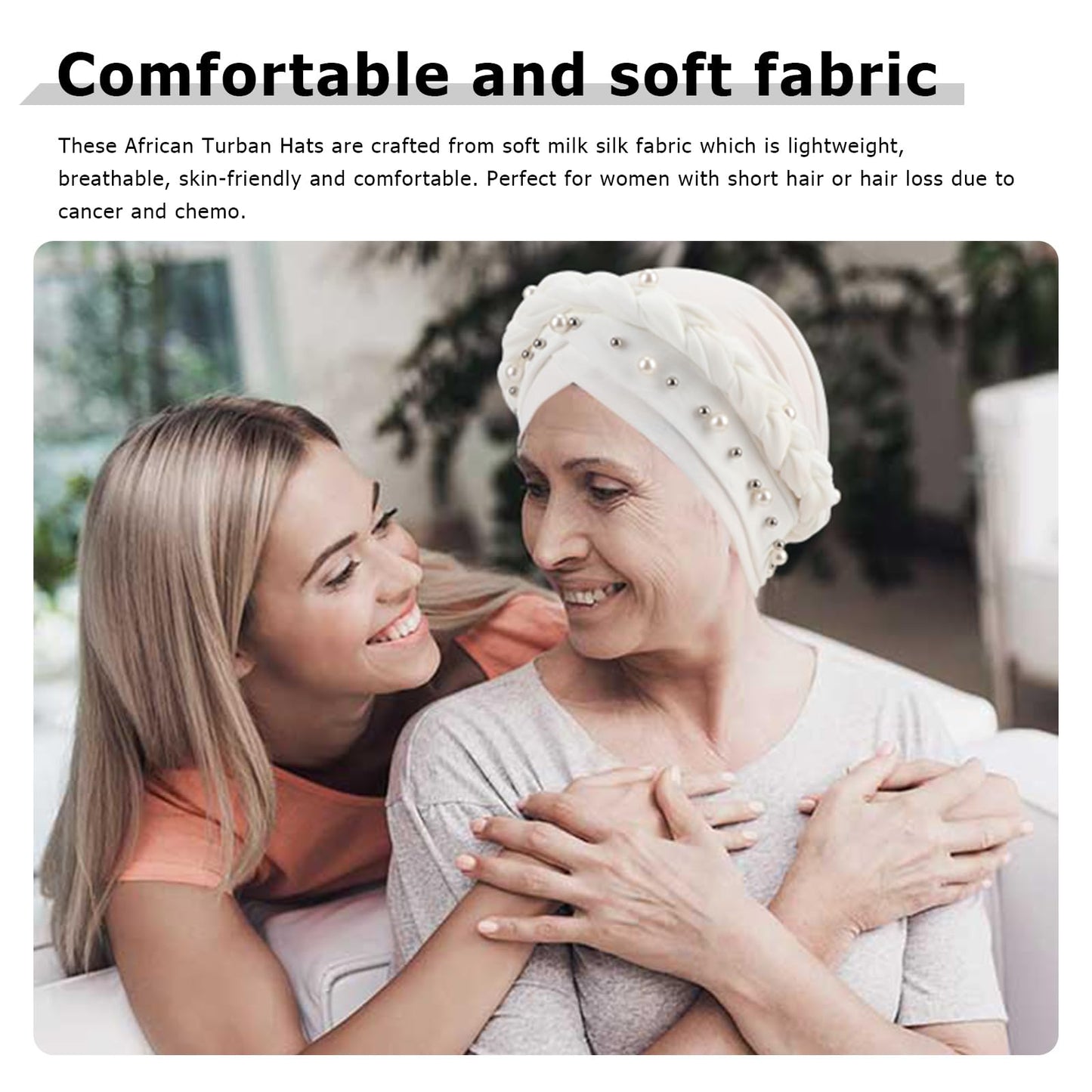 African Women Turban Caps Pre-Tied Twisted Turbans Head Scarf for Women Hair Wraps Cover Beanie Cancer Chemo Headwear