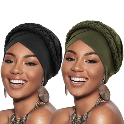African Women Turban Caps Pre-Tied Twisted Turbans Head Scarf for Women Hair Wraps Cover Beanie Cancer Chemo Headwear