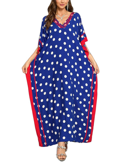 KECVOT Kaftan Dresses for Women V-Neck Print Swimsuit Cover Up Plus Size Beach Caftan Lounge Dress