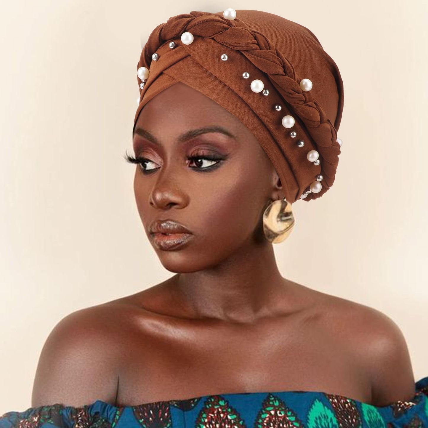African Women Turban Caps Pre-Tied Twisted Turbans Head Scarf for Women Hair Wraps Cover Beanie Cancer Chemo Headwear
