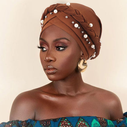 African Women Turban Caps Pre-Tied Twisted Turbans Head Scarf for Women Hair Wraps Cover Beanie Cancer Chemo Headwear
