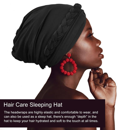 African Women Turban Caps Pre-Tied Twisted Turbans Head Scarf for Women Hair Wraps Cover Beanie Cancer Chemo Headwear