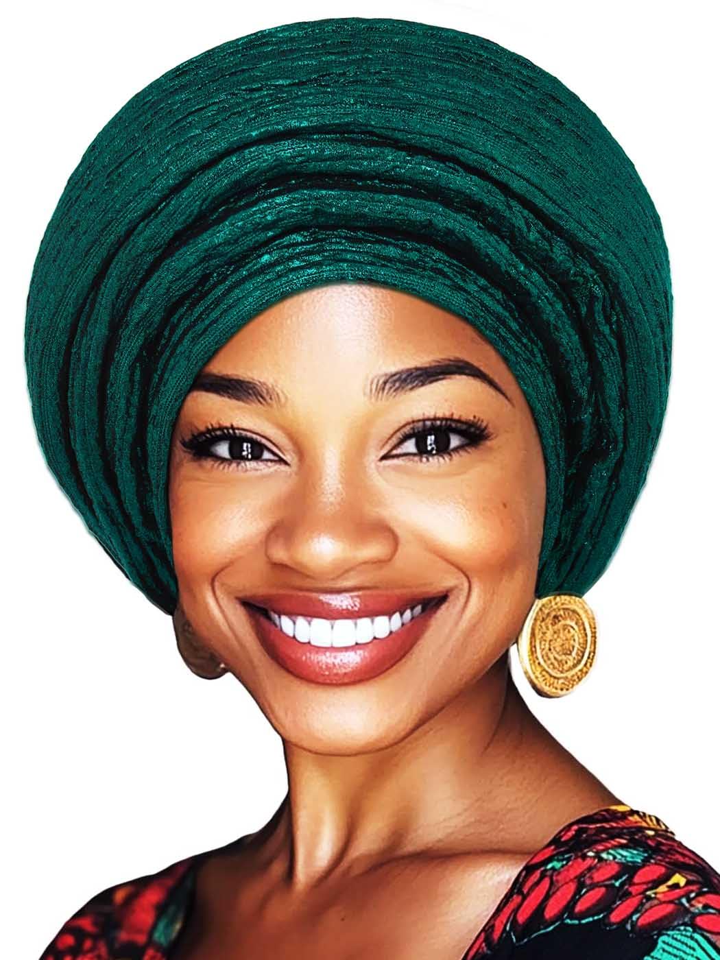 Woeoe African Head Wraps for Black Women Gold Pre Tied Headdress Wedding Turban Hats
