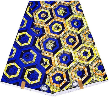 Kente nyama African Ankara Prints Wax Fabric 3 Yard African Fabric for Party Dress Craft DIY Sewing Textile Polyester Nigeria Tissu