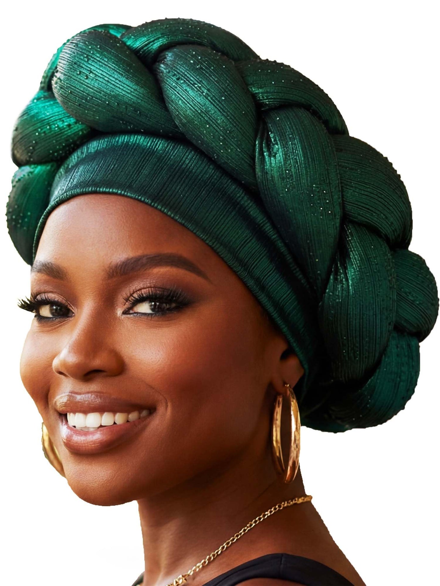 Woeoe African Headwrap Gold Braided Turbans for Women