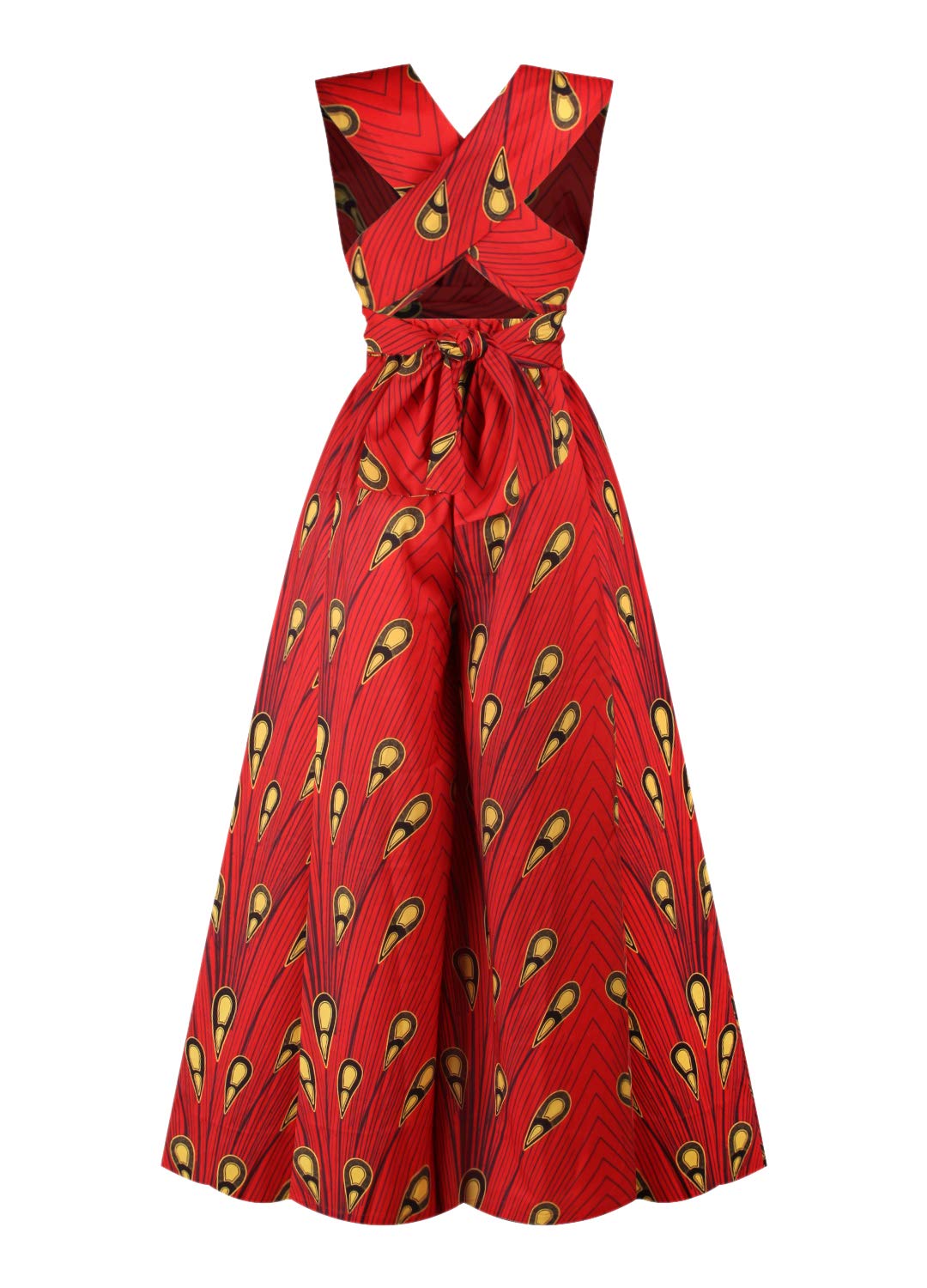 Women's African Jumpsuits Rompers V-Neck Multi-Way Wide Leg Pants