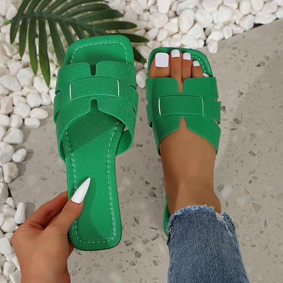 Women's Dressy Casual Flat Sandals, Elegant Comfortable Slip-On Slides with Textured Upper, Versatile Dressy Style for Everyday Wear (Copy) (Copy) (Copy)