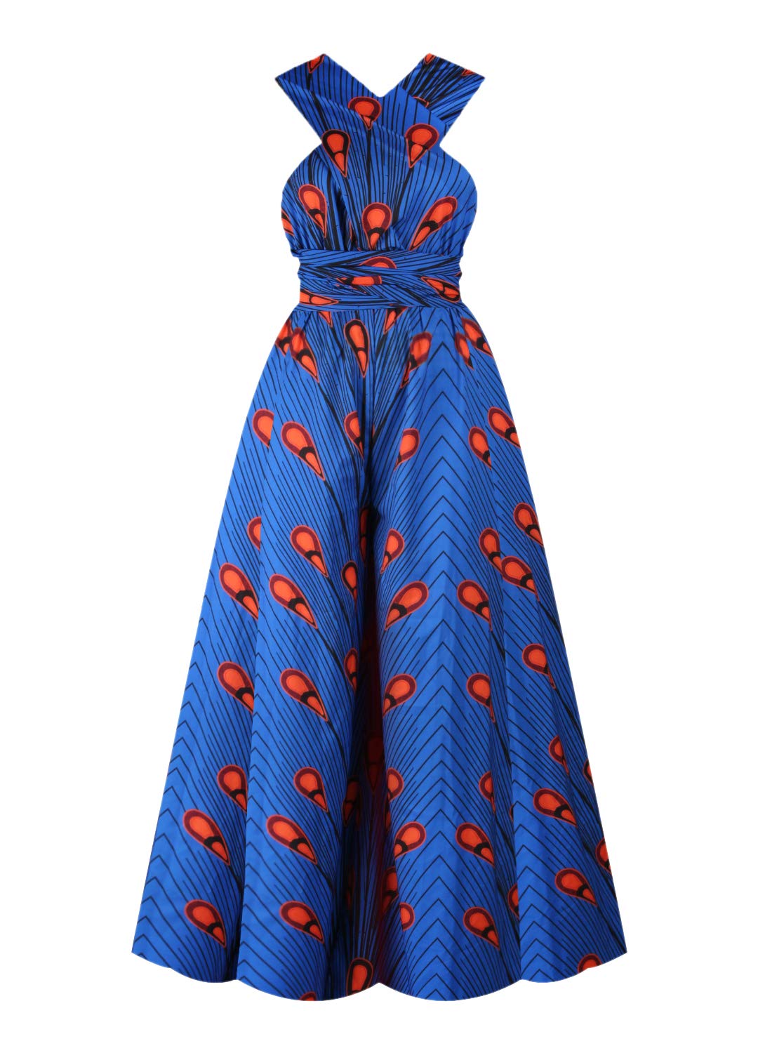 Women's African Jumpsuits Rompers V-Neck Multi-Way Wide Leg Pants