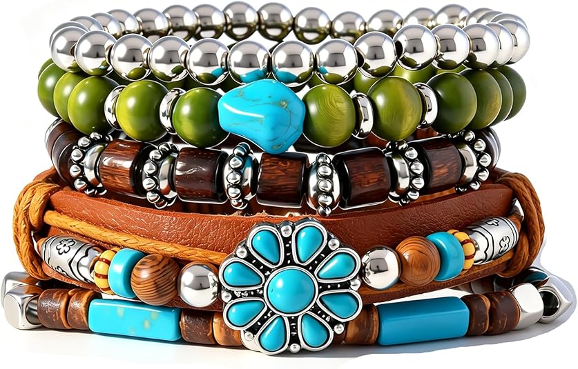 Gothic Bracelet Adjustable Punk Braided Leather Multilayer Grunge Set Bracelets Emo Metal Cuff Wrap Bangles Meaningful Gift