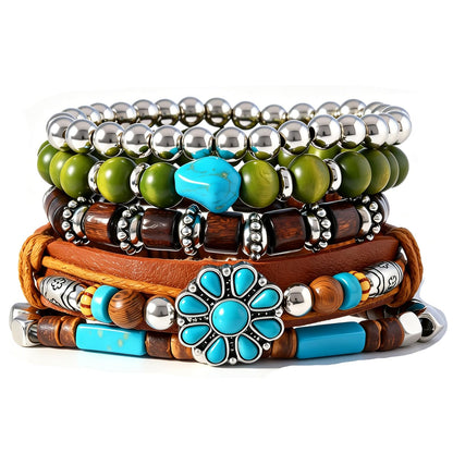Gothic Bracelet Adjustable Punk Braided Leather Multilayer Grunge Set Bracelets Emo Metal Cuff Wrap Bangles Meaningful Gift