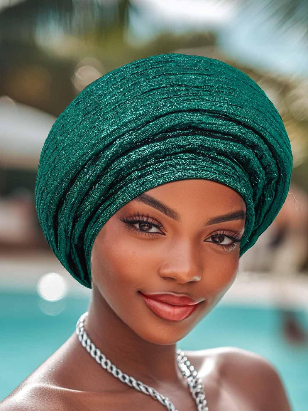 Woeoe African Head Wraps for Black Women Gold Pre Tied Headdress Wedding Turban Hats
