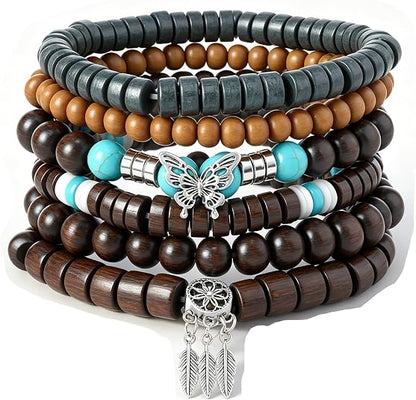 Gothic Bracelet Adjustable Punk Braided Leather Multilayer Grunge Set Bracelets Emo Metal Cuff Wrap Bangles Meaningful Gift