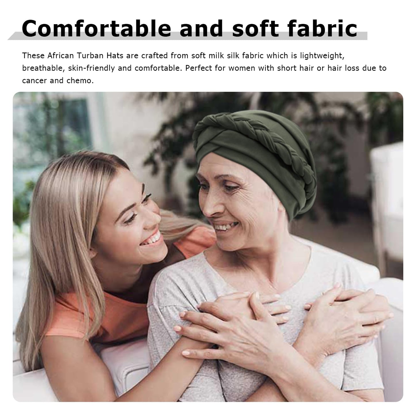 African Women Turban Caps Pre-Tied Twisted Turbans Head Scarf for Women Hair Wraps Cover Beanie Cancer Chemo Headwear