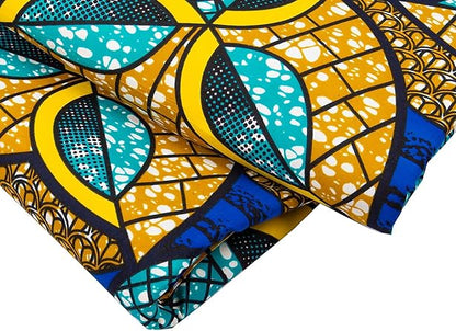 Kente nyama African Ankara Prints Wax Fabric 3 Yard African Fabric for Party Dress Craft DIY Sewing Textile Polyester Nigeria Tissu