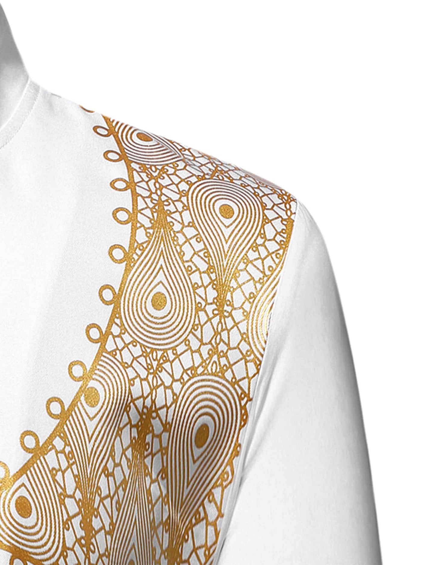 LucMatton Men's 2 Piece Outfits Long Sleeve Button Down African Dashiki Shirts and Pants Set Traditional Ethnic Suits