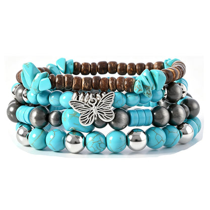 Gothic Bracelet Adjustable Punk Braided Leather Multilayer Grunge Set Bracelets Emo Metal Cuff Wrap Bangles Meaningful Gift