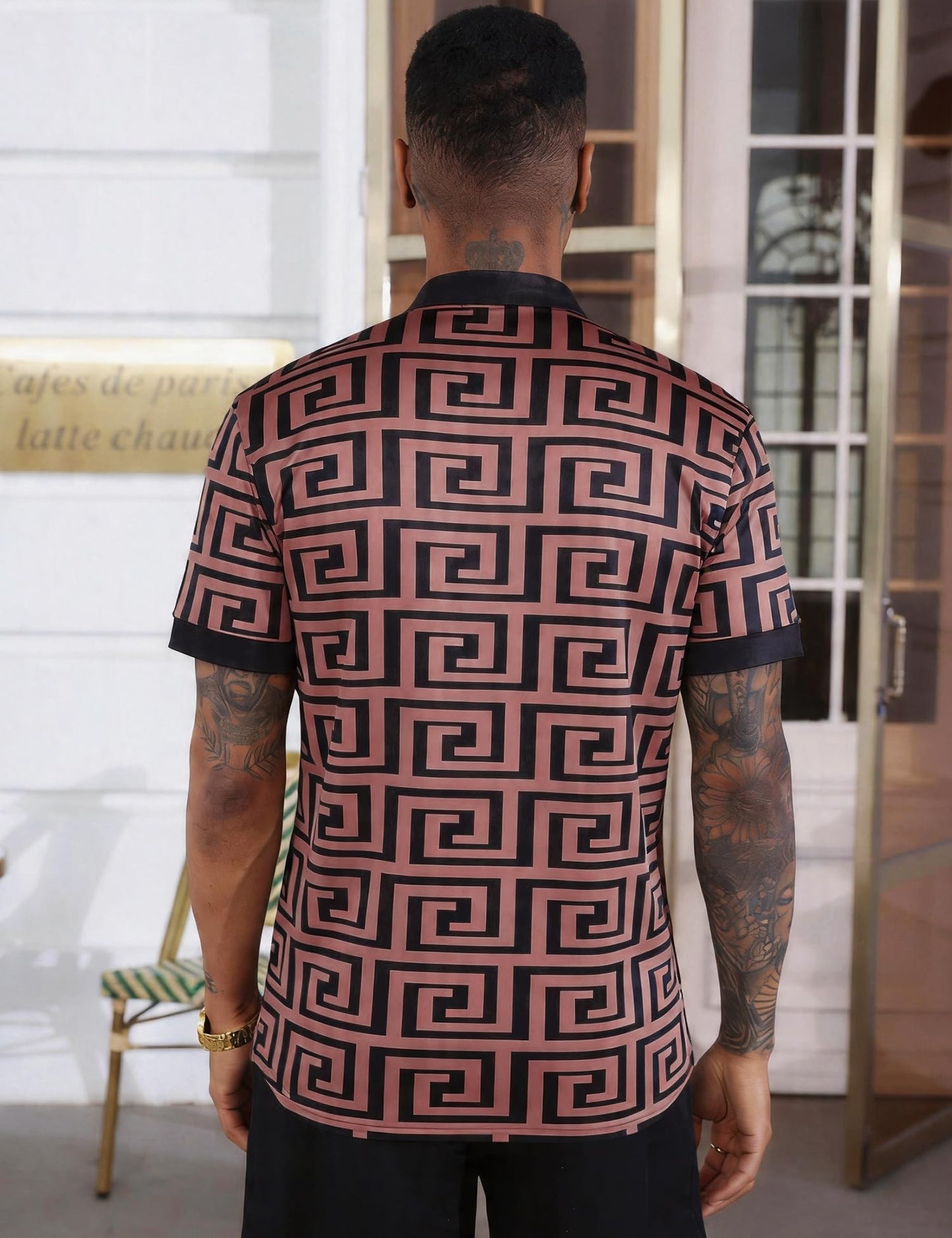Mens African Dashiki Kente Printed Shirts Cuban Collar Short Sleeve Button Down Vintage Beach Summer Hawaiian Shirts
