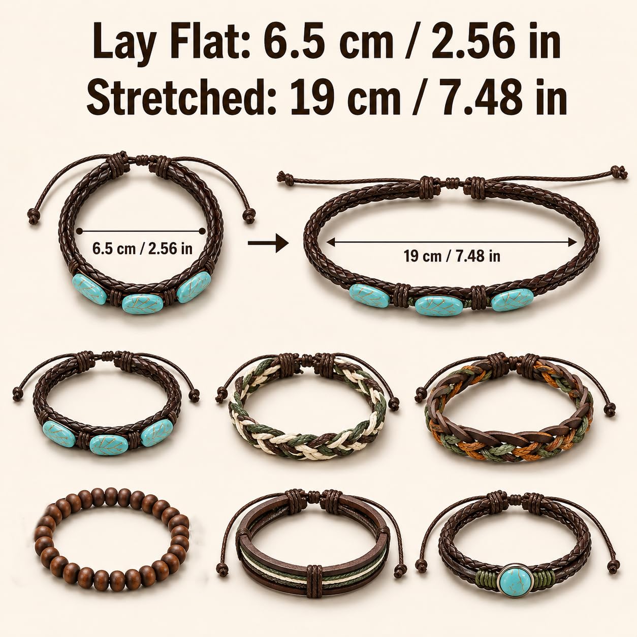 Gothic Bracelet Adjustable Punk Braided Leather Multilayer Grunge Set Bracelets Emo Metal Cuff Wrap Bangles Meaningful Gift