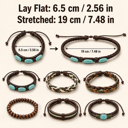 Gothic Bracelet Adjustable Punk Braided Leather Multilayer Grunge Set Bracelets Emo Metal Cuff Wrap Bangles Meaningful Gift