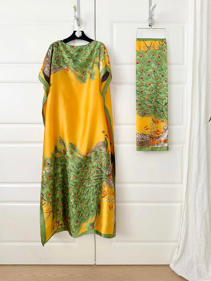 Moo Moos for Women Kaftan Dresses+Scarf for Women Plus Size Bathing Suit Cover up Caftan Maxi Beach Dresses