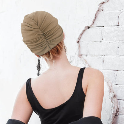 DRESHOW 5 Pack Knotted Headwraps for Women African Turban Pre-Knotted Beanie Headwraps Hair Covers