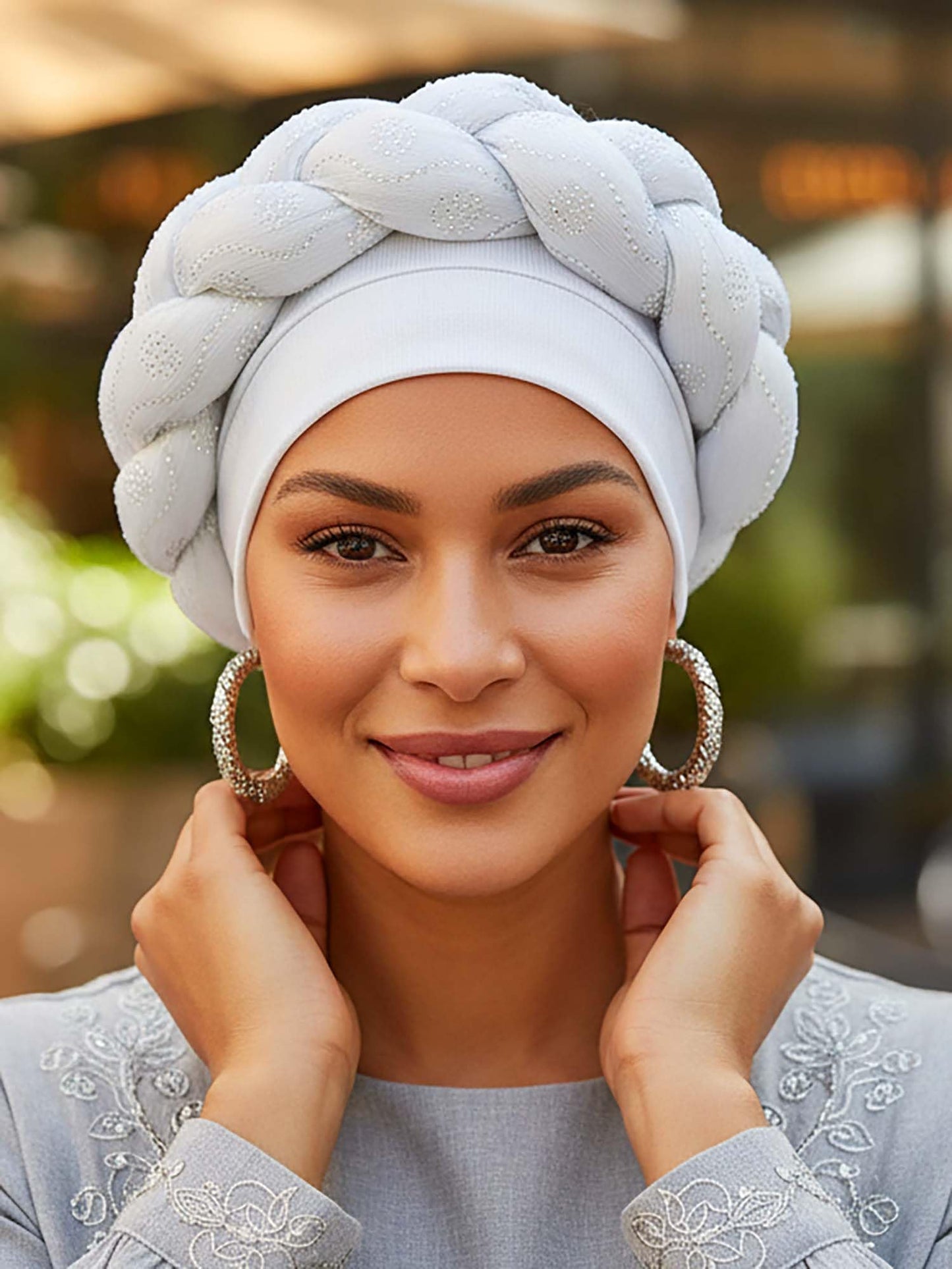 Woeoe African Headwrap Gold Braided Turbans for Women