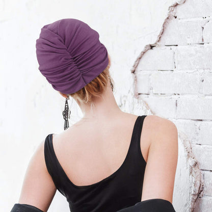 DRESHOW 5 Pack Knotted Headwraps for Women African Turban Pre-Knotted Beanie Headwraps Hair Covers