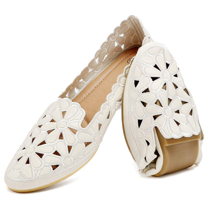 HEAWISH Women's Floral Ballet Flats Slip On Dress Shoes
