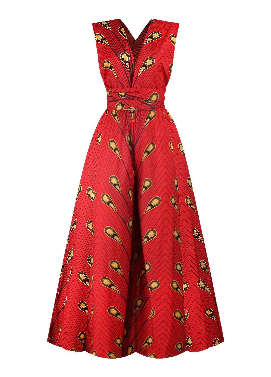 Women's African Jumpsuits Rompers V-Neck Multi-Way Wide Leg Pants