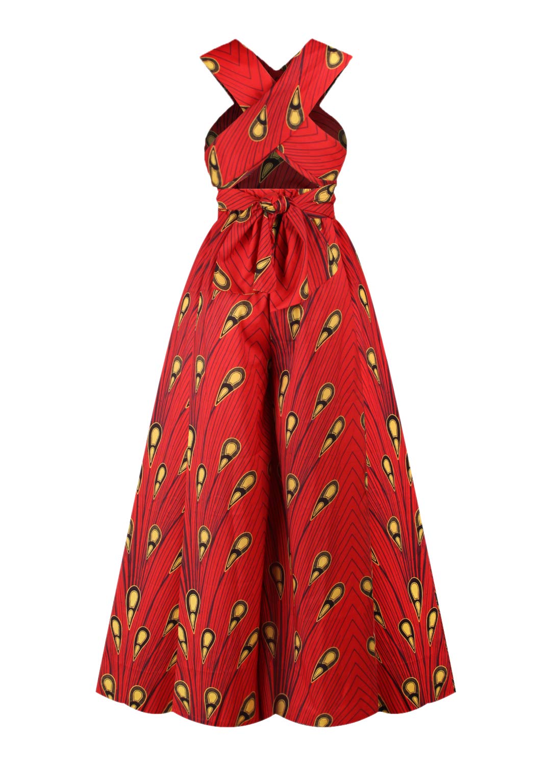 Women's African Jumpsuits Rompers V-Neck Multi-Way Wide Leg Pants