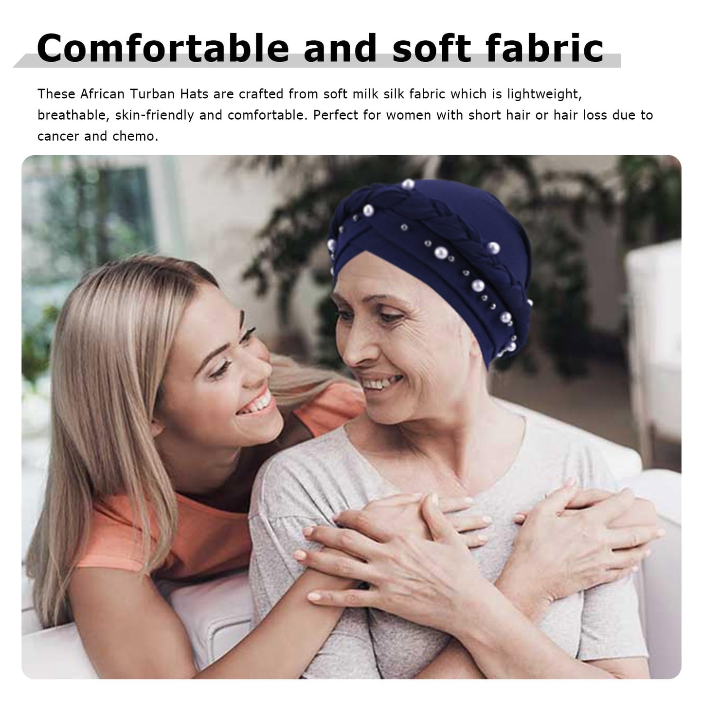 African Women Turban Caps Pre-Tied Twisted Turbans Head Scarf for Women Hair Wraps Cover Beanie Cancer Chemo Headwear
