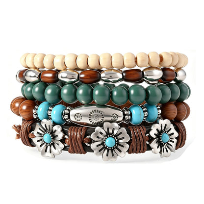 Gothic Bracelet Adjustable Punk Braided Leather Multilayer Grunge Set Bracelets Emo Metal Cuff Wrap Bangles Meaningful Gift
