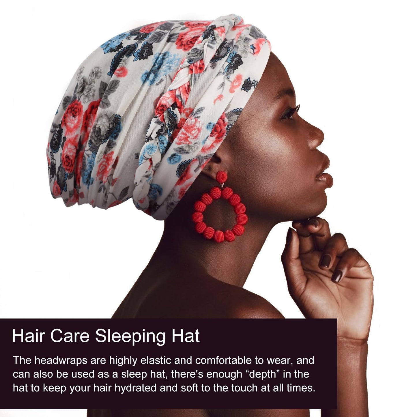African Women Turban Caps Pre-Tied Twisted Turbans Head Scarf for Women Hair Wraps Cover Beanie Cancer Chemo Headwear