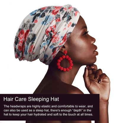 African Women Turban Caps Pre-Tied Twisted Turbans Head Scarf for Women Hair Wraps Cover Beanie Cancer Chemo Headwear