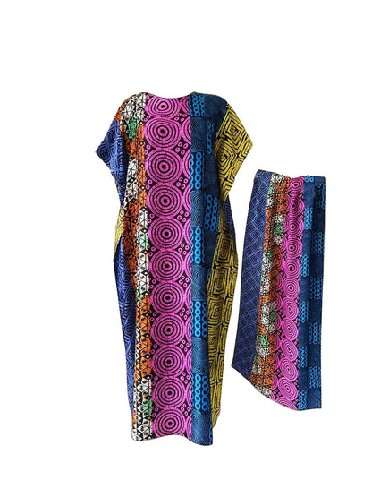 Moo Moos for Women Kaftan Dresses+Scarf for Women Plus Size Bathing Suit Cover up Caftan Maxi Beach Dresses