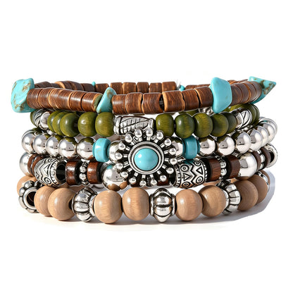 Gothic Bracelet Adjustable Punk Braided Leather Multilayer Grunge Set Bracelets Emo Metal Cuff Wrap Bangles Meaningful Gift