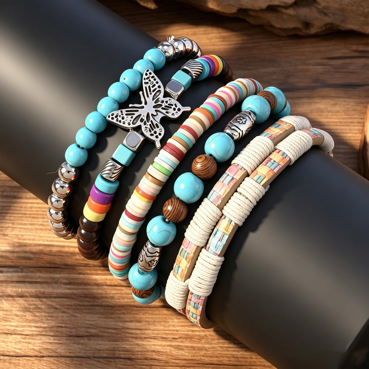 Gothic Bracelet Adjustable Punk Braided Leather Multilayer Grunge Set Bracelets Emo Metal Cuff Wrap Bangles Meaningful Gift
