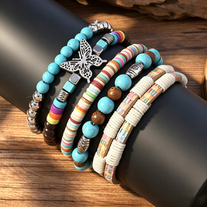 Gothic Bracelet Adjustable Punk Braided Leather Multilayer Grunge Set Bracelets Emo Metal Cuff Wrap Bangles Meaningful Gift