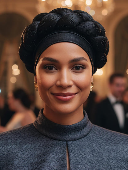 Woeoe African Headwrap Gold Braided Turbans for Women