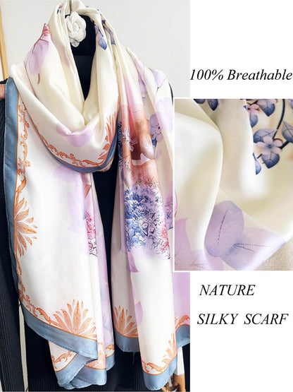 Large Shawl Scarf For Women Lightweight Wraps Silky Headscarf Long Sunscreen Scarfs